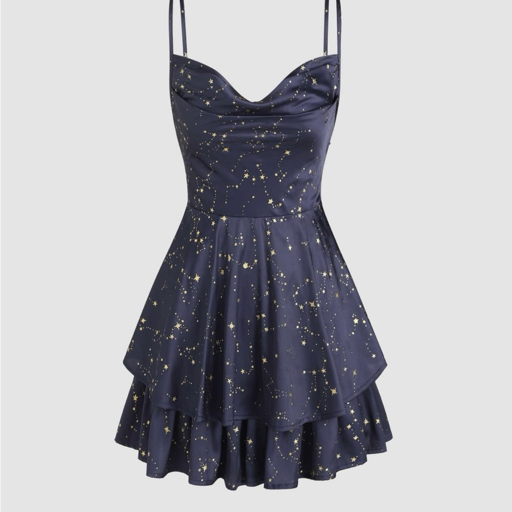 NWT Cider Navy Blue Starry Romper Size M